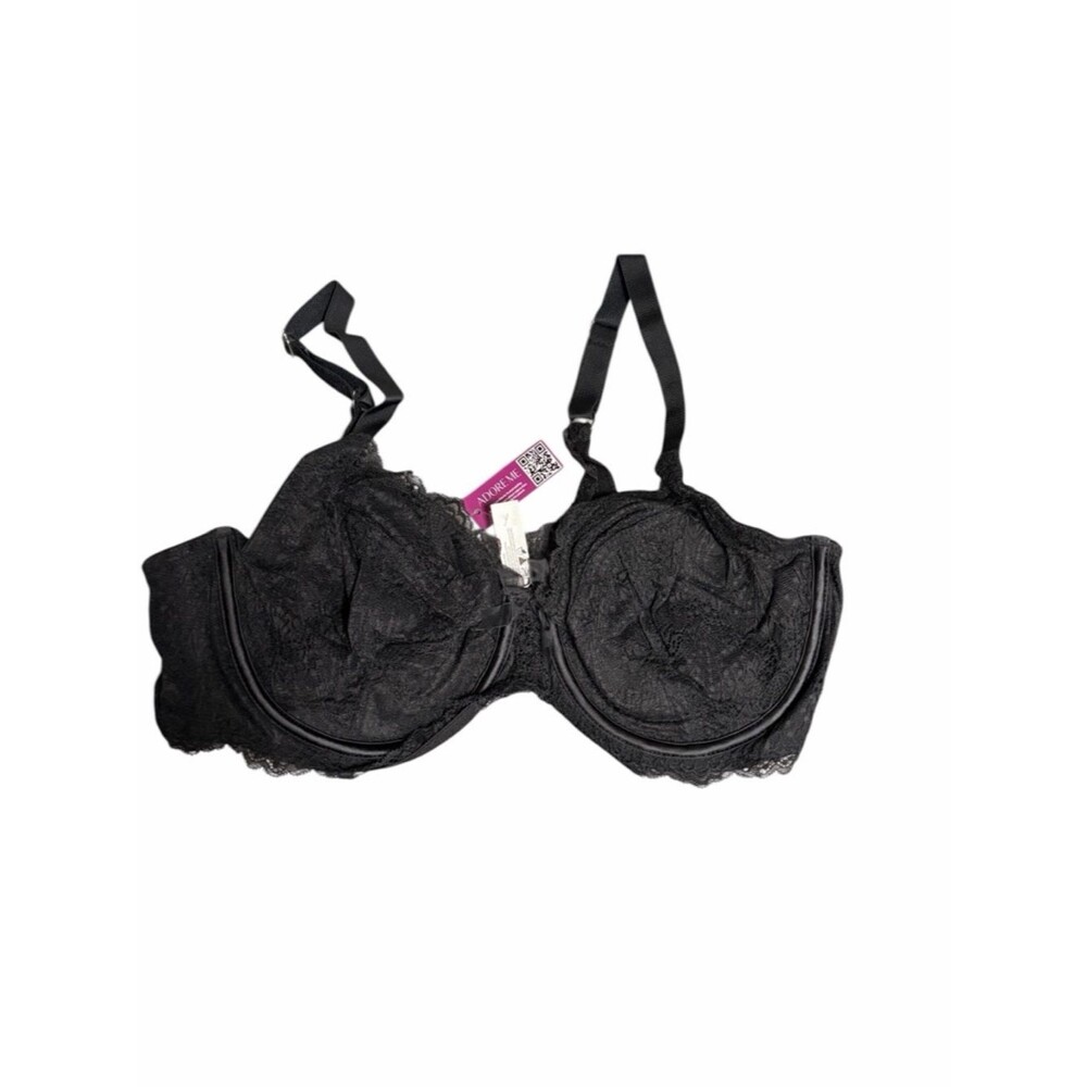 Adore Me Black Lace Underwire Bra 40C Full Coverage Supportive Lingerie